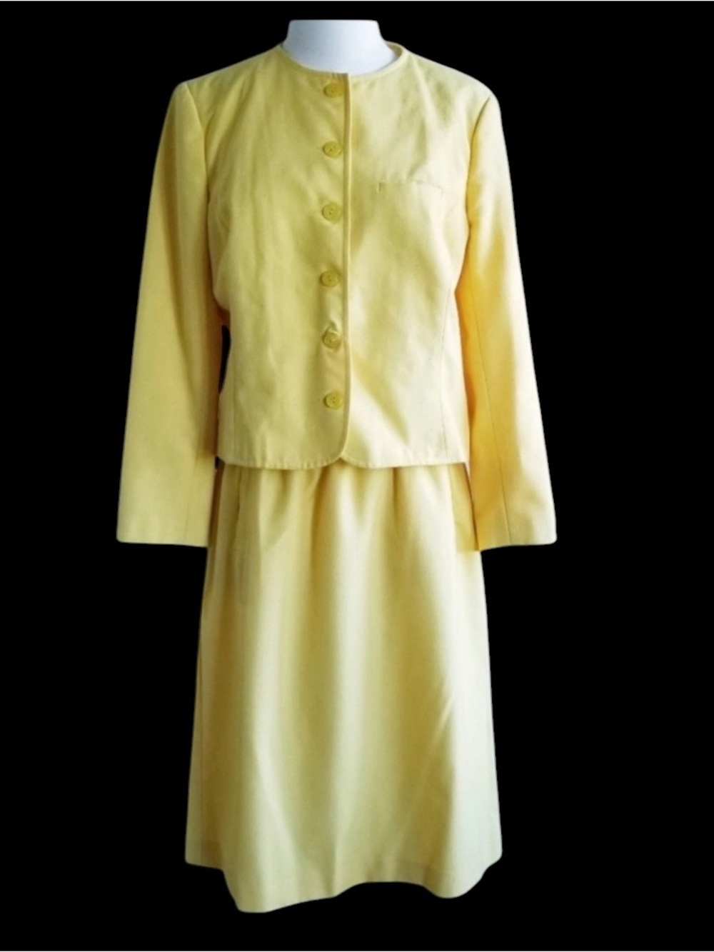 1980s Haberdashery Collection Yellow Skirt Suit‎